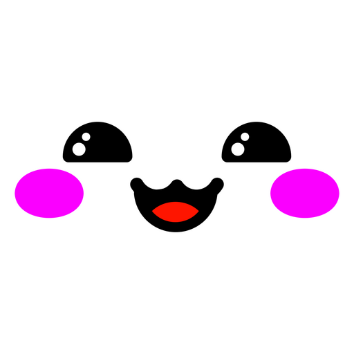 rosto sorridente kawaii Desenho PNG