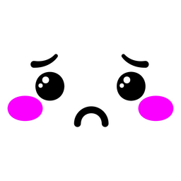 Kawaii cara triste Desenho PNG