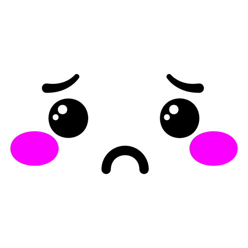 Kawaii sad face PNG Design