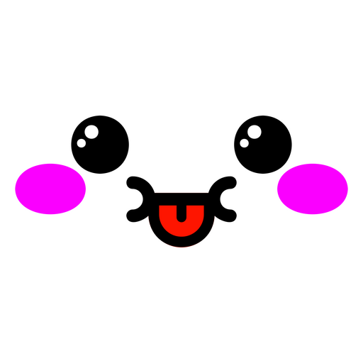 Kawaii-Emoji mit herausgestreckter Zunge PNG-Design