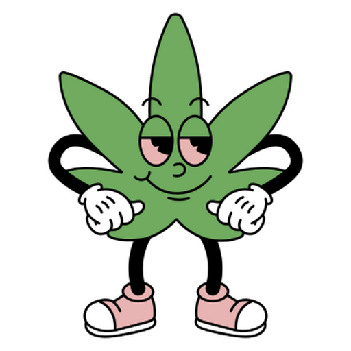 Dibujos animados retro de marihuana Diseño PNG