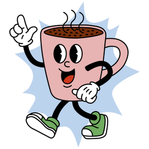 Kaffee-Retro-Cartoon