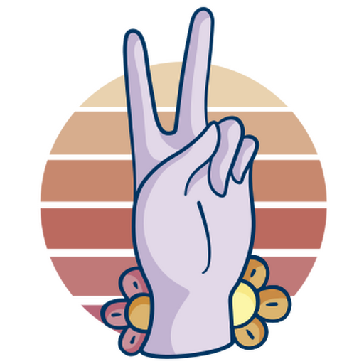 Mão com um sinal de paz ao fundo Desenho PNG