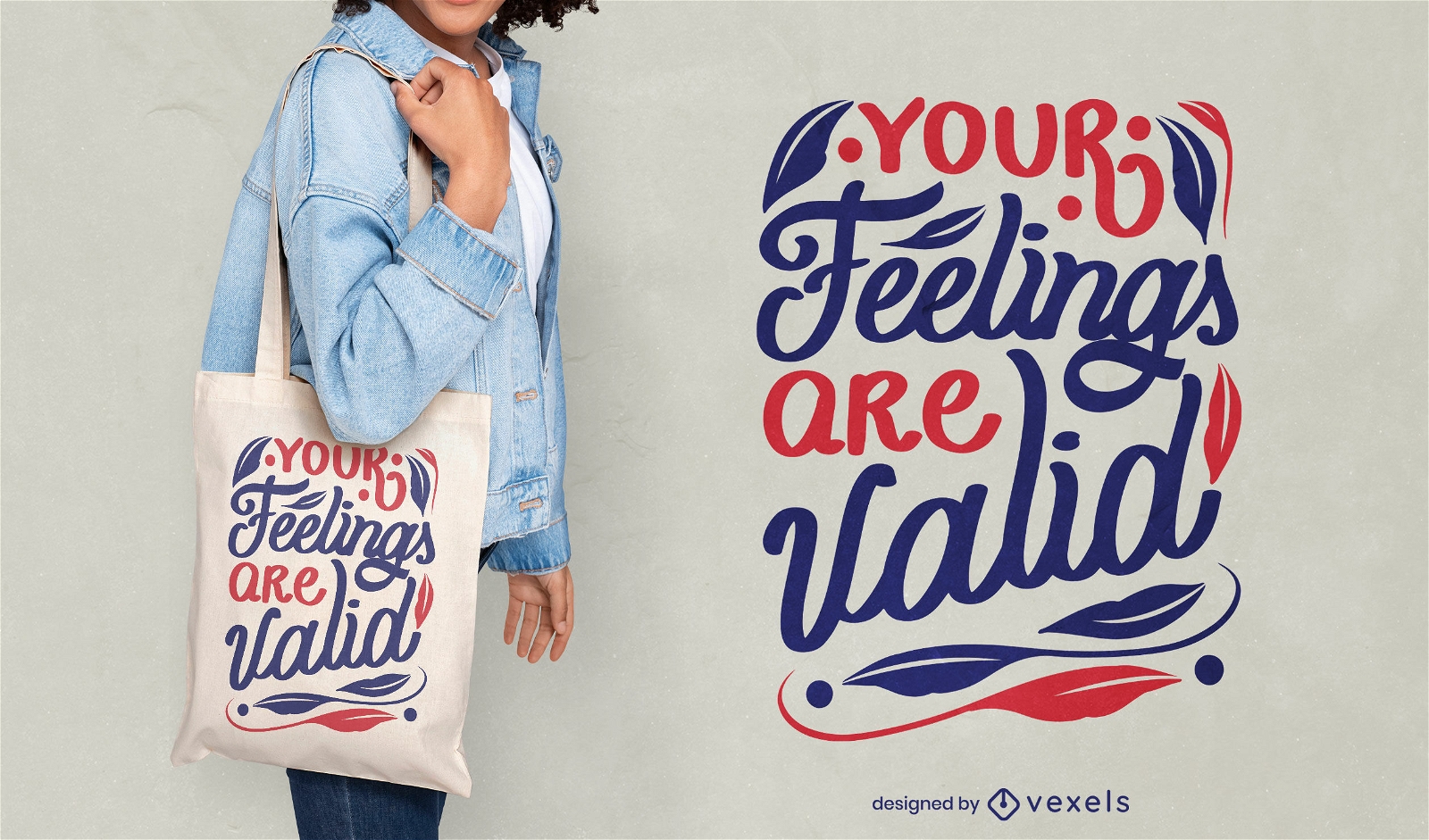 Your feelings are valid quote tote bag design