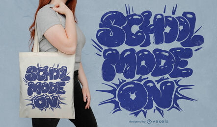 School mode on tote bag design