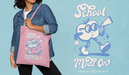 Apple back to school tote bag design