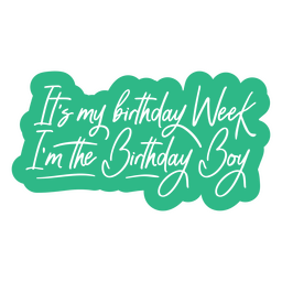 Cita de la semana de cumpleaños recortada Diseño PNG