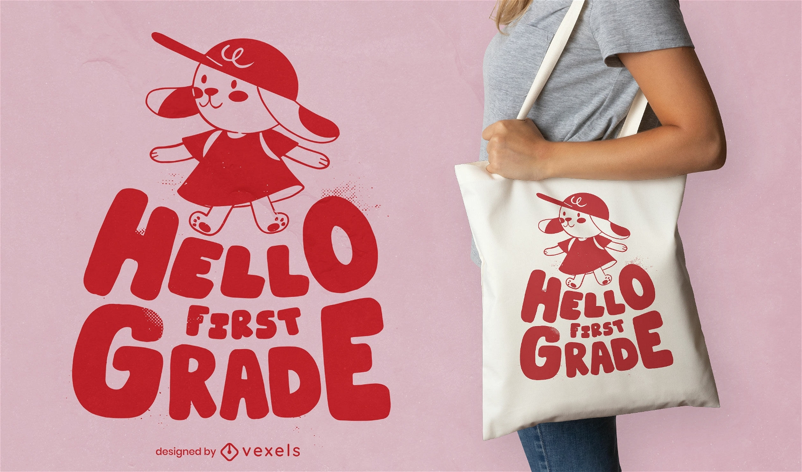 Hello first grade tote bag design