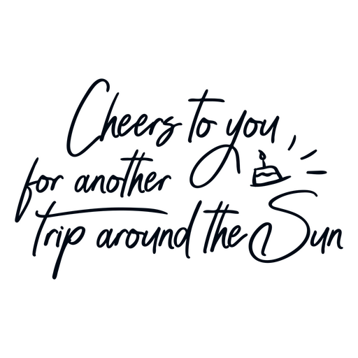Trip around the Sun Birthday quote lettering