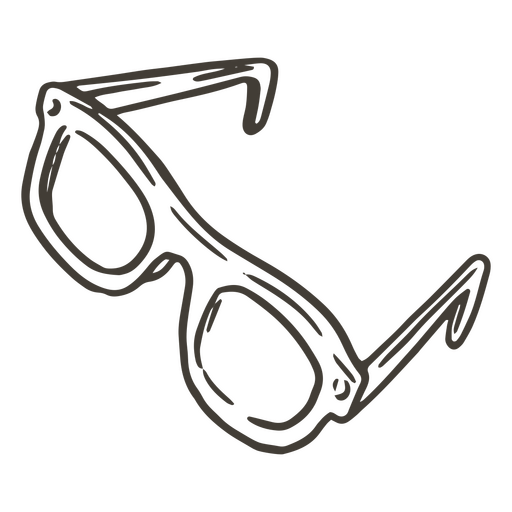 Schwarz-weiße Zeichnung einer Brille PNG-Design