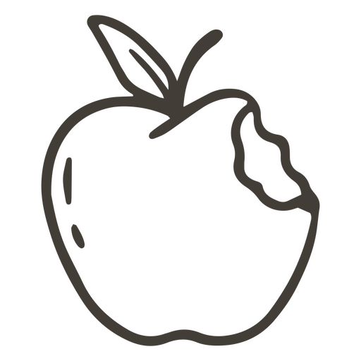 Ícone de maçã preto e branco Desenho PNG