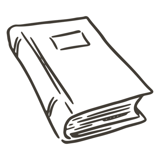 Black and white drawing of a book PNG Design
