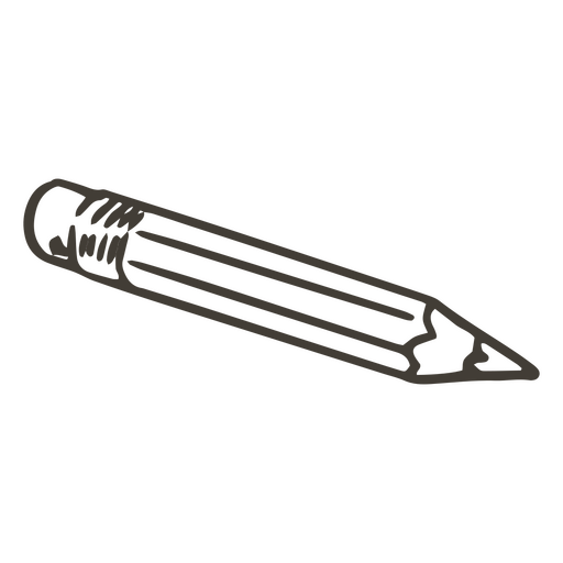 Black and white drawing of a pencil icon PNG Design