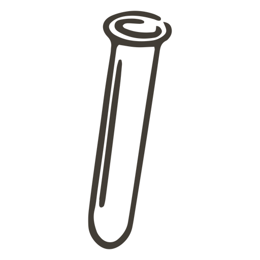 Black and white drawing of a test tube icon PNG Design