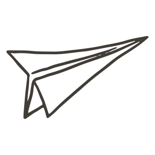 Papierflieger, schwarzes Symbol PNG-Design