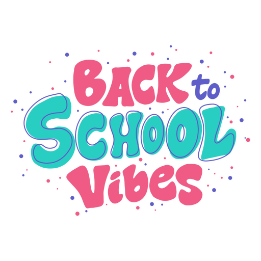 El logo de vibraciones de regreso a la escuela. Diseño PNG