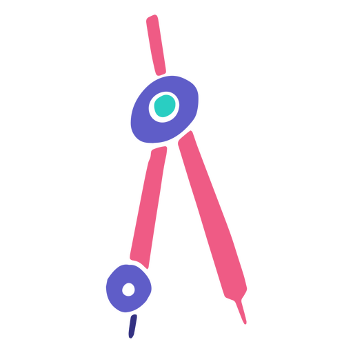 Doodle de icono de brújula Diseño PNG