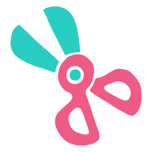 Pink and blue pair of scissors doodle PNG Design