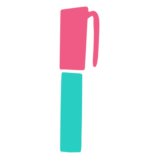 Bolígrafo rosa y azul con mango. Diseño PNG