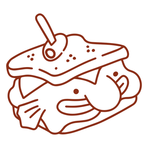 Ícone de sanduíche de peixe-bolha Desenho PNG