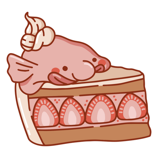 Stück Kuchen mit einem Fisch darauf PNG-Design