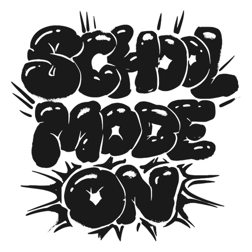 Black and white image of the word school mode on PNG Design