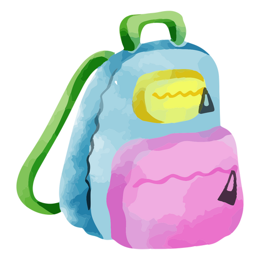 Colorful backpack PNG Design