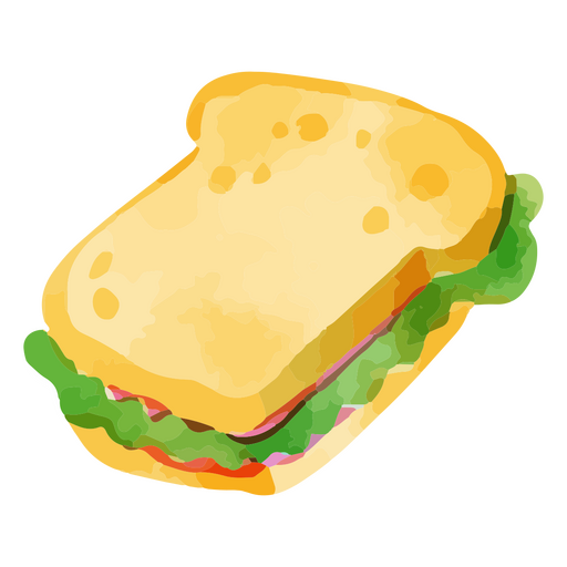 Sandwich with lettuce and tomatoes PNG Design