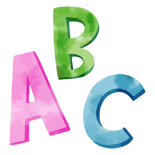 Elemente der ABC-Aquarellschule PNG-Design