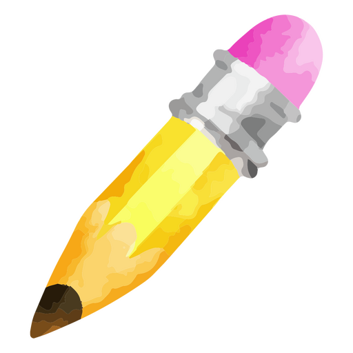 Bleistift-Aquarell-Schulelemente PNG-Design