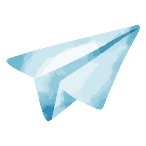 Blue paper airplane PNG Design