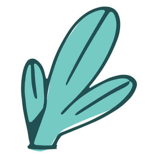 Doodle de icono de hojas de cactus Diseño PNG