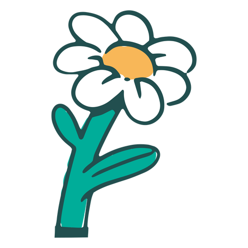 Daisy flower doodley icon PNG Design