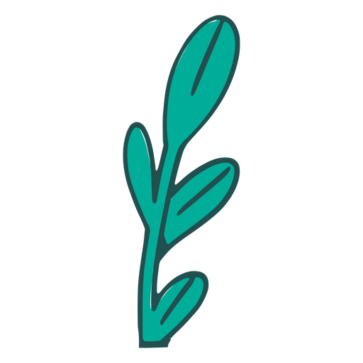 Green succulent leaf icon PNG Design