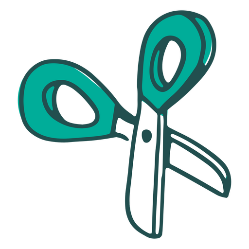 Teal pair of scissors doodle PNG Design