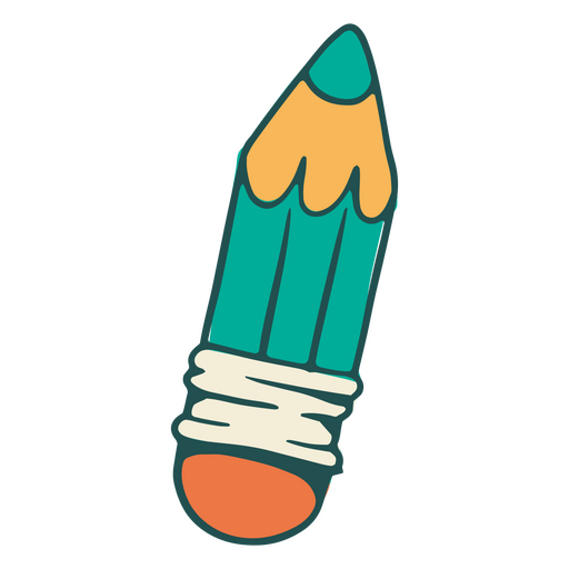 Blaues Bleistift-Doodle-Symbol PNG-Design