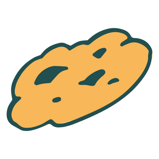 Icono de doodle de galleta con chispas de chocolate Diseño PNG