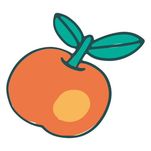 Orangefarbenes Symbol-Doodle PNG-Design