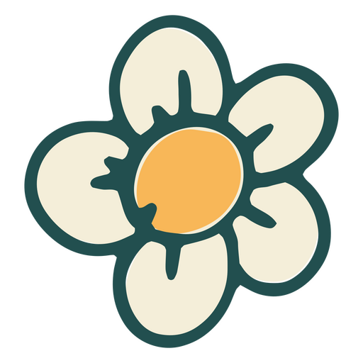 Daisy flower icon doodle PNG Design
