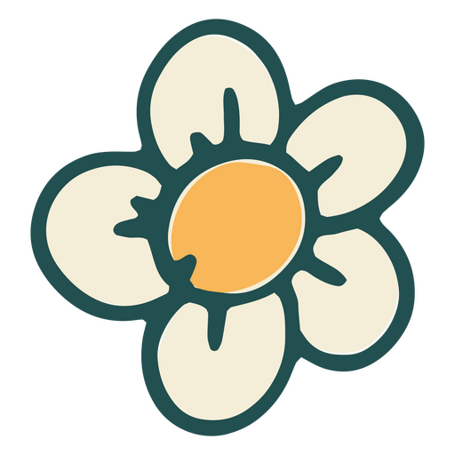 Gänseblümchen-Symbol-Doodle PNG-Design