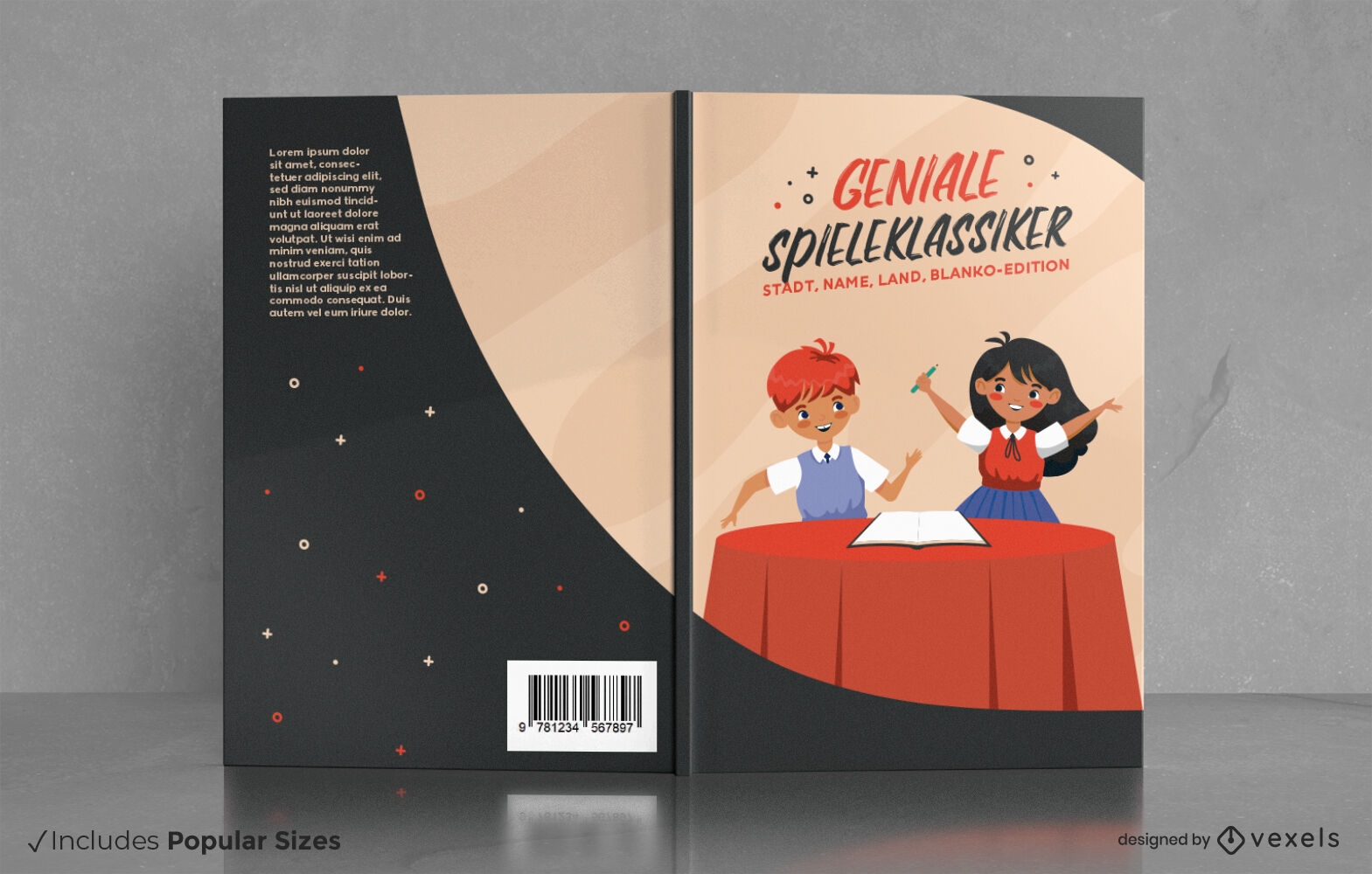 Design de capa de livro de crian?as estudante feliz