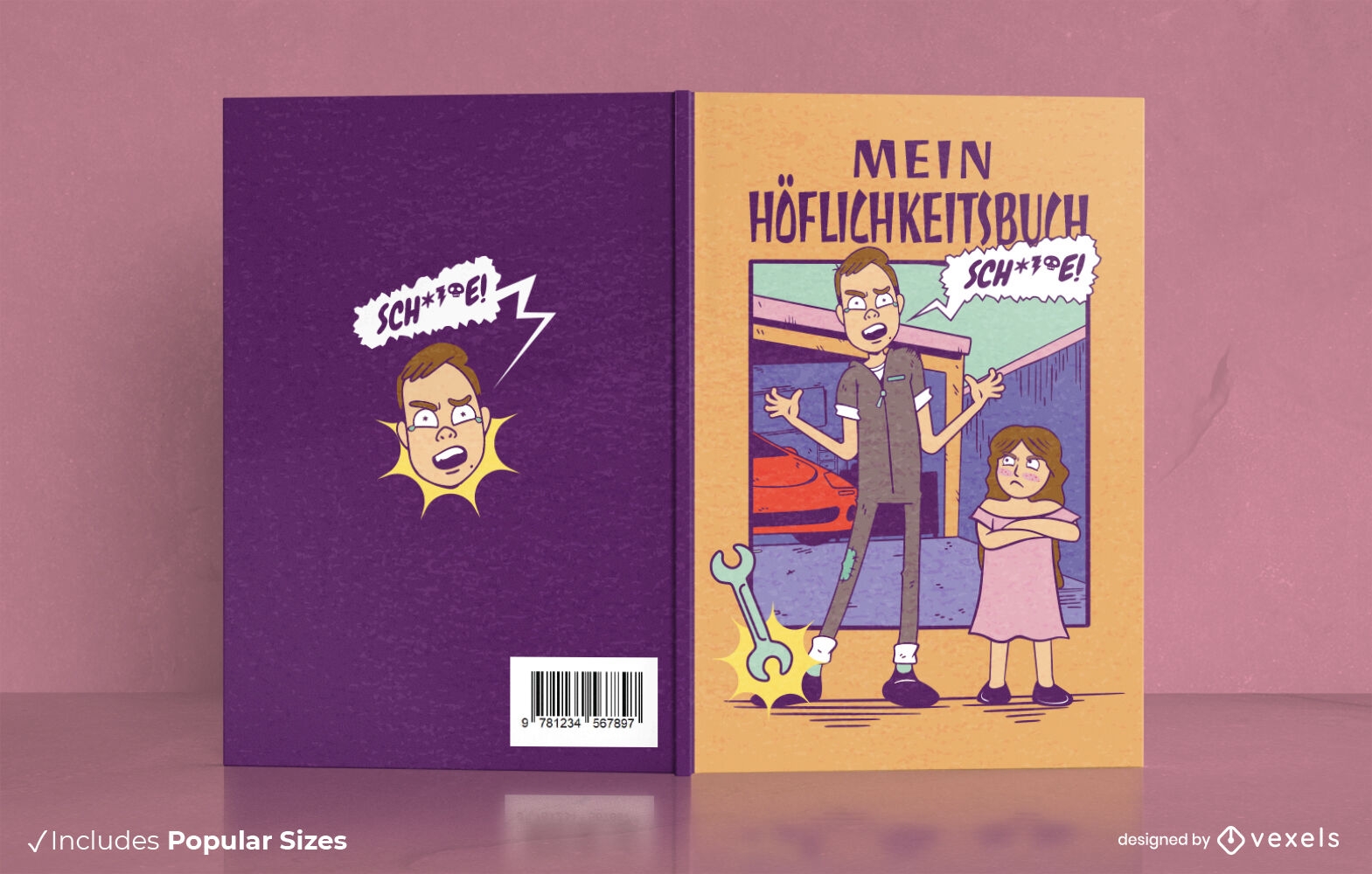 Mechaniker-Vater und Tochter-Buch-Cover-Design