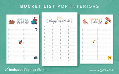 Fun bucket list KDP interior design pages