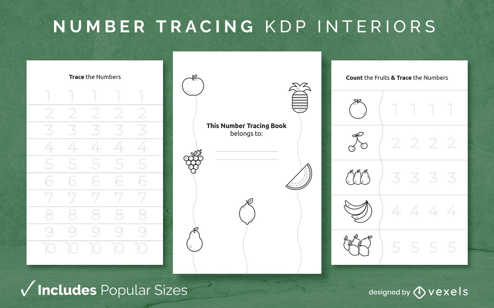 Design de interiores kdp de rastreamento de número de frutas