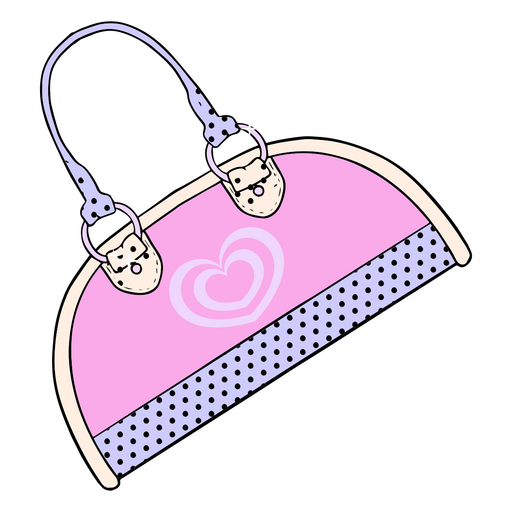 Pink purse with polka dots on it PNG Design