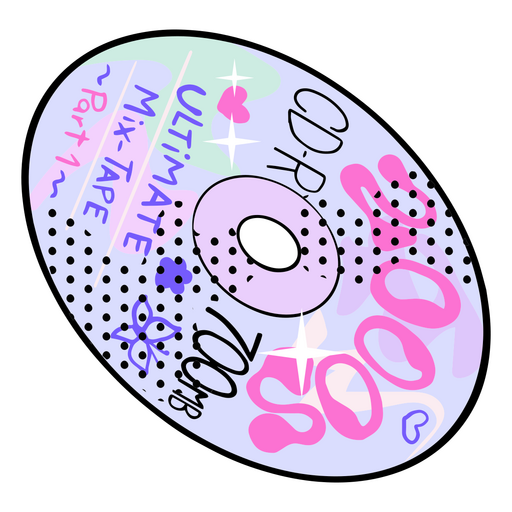 CD mit einem rosa und lila Design darauf PNG-Design