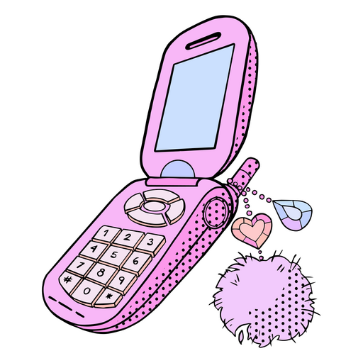 Celular rosa com coração Desenho PNG