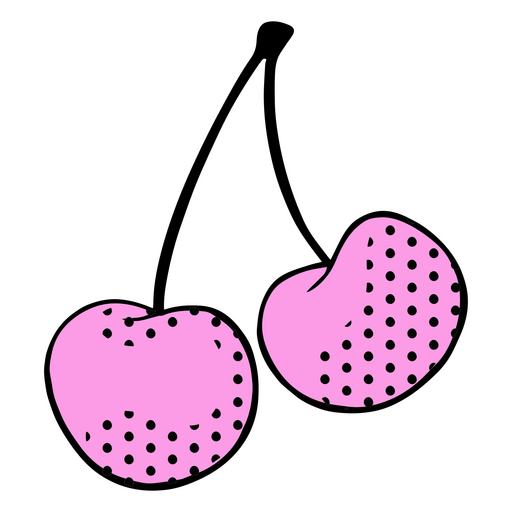 Dos cerezas rosadas Diseño PNG