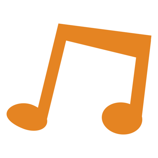 Icono de nota musical naranja Diseño PNG