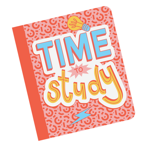 Time to study notebook PNG Design